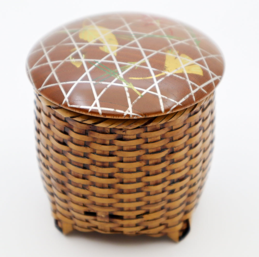 Japanese Tea Caddy NATSUME w Bamboo Basket