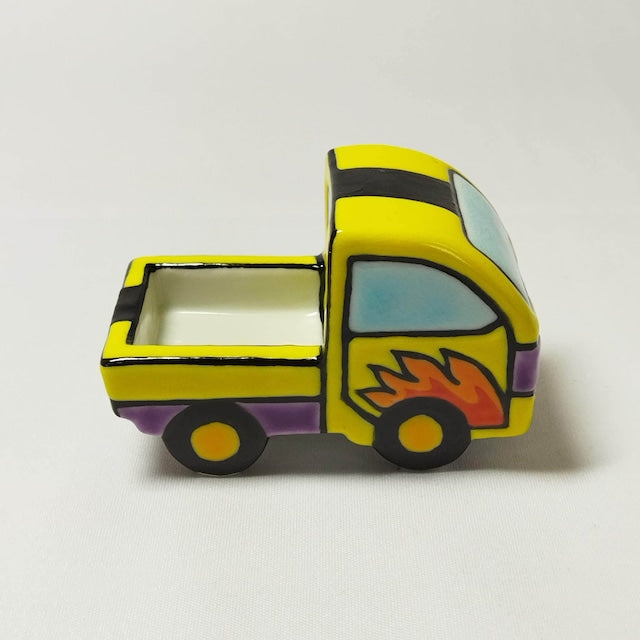 KUTANI Mini Pickup Truck w Yellow Fire Frame Pattern